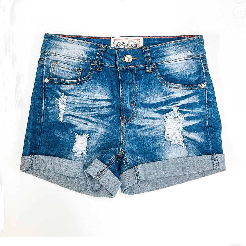L&B Distressed Denim Shorts sz 4 NWT